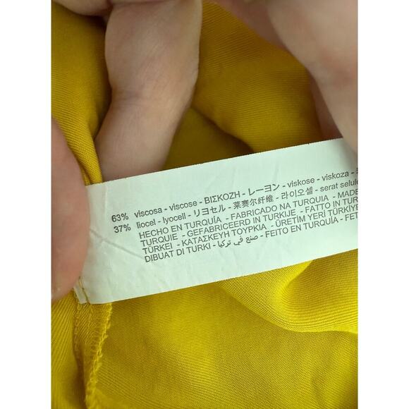 ZARA Yellow Oversized Flowy Blouse Size Large - Picture 4 of 5